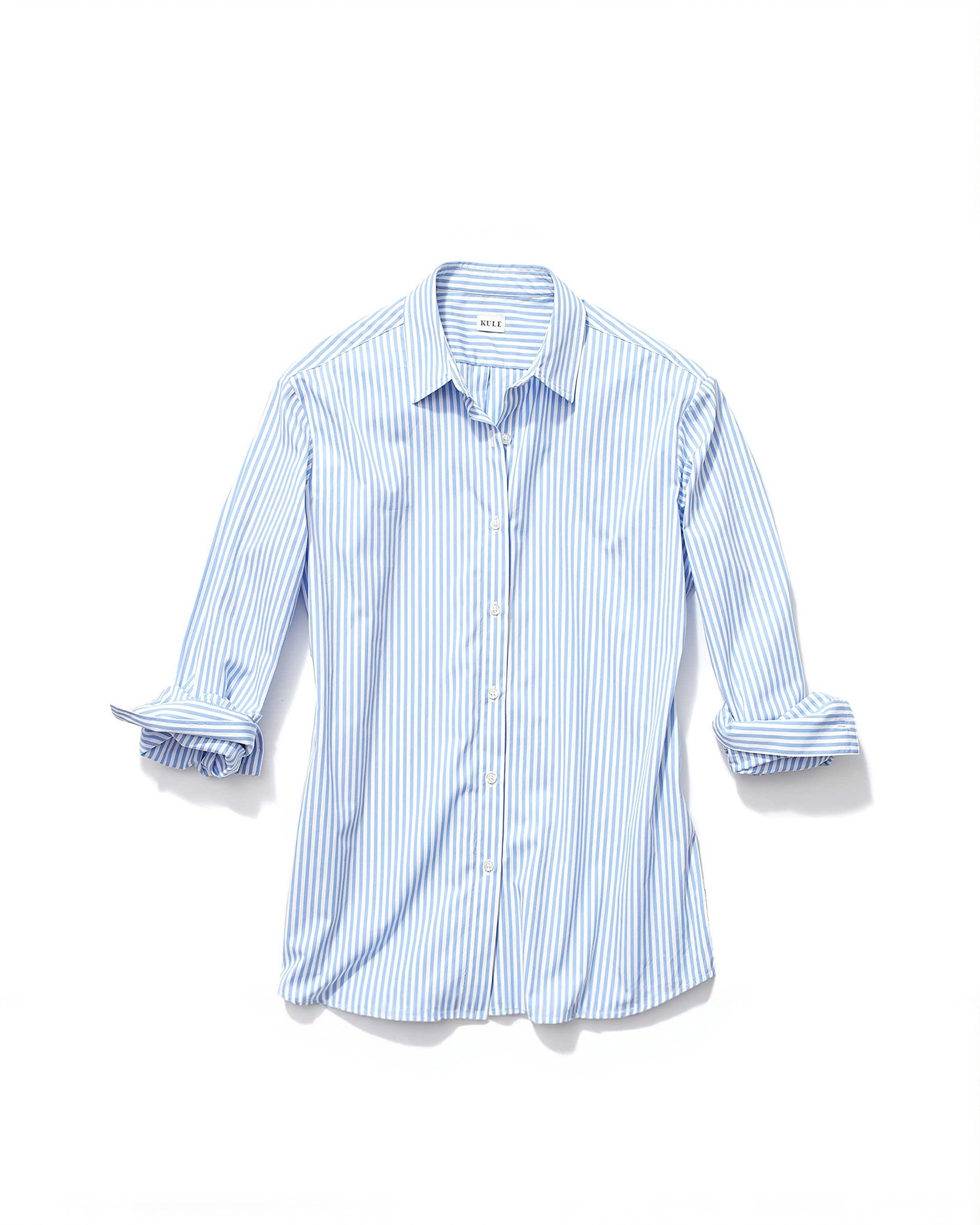 The Hutton Oversized Shirt - White/Sky