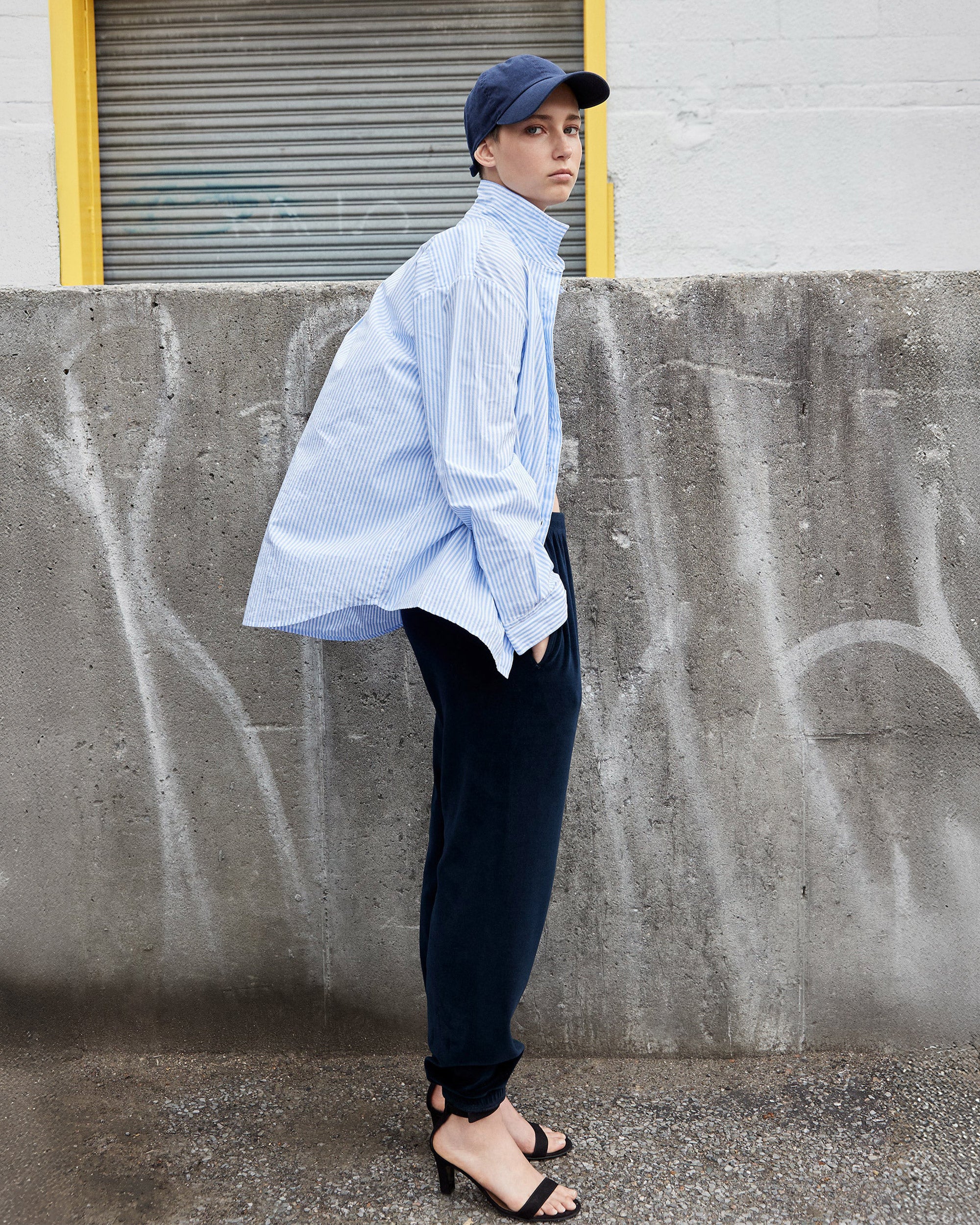 The Hutton Oversized Shirt - White/Sky