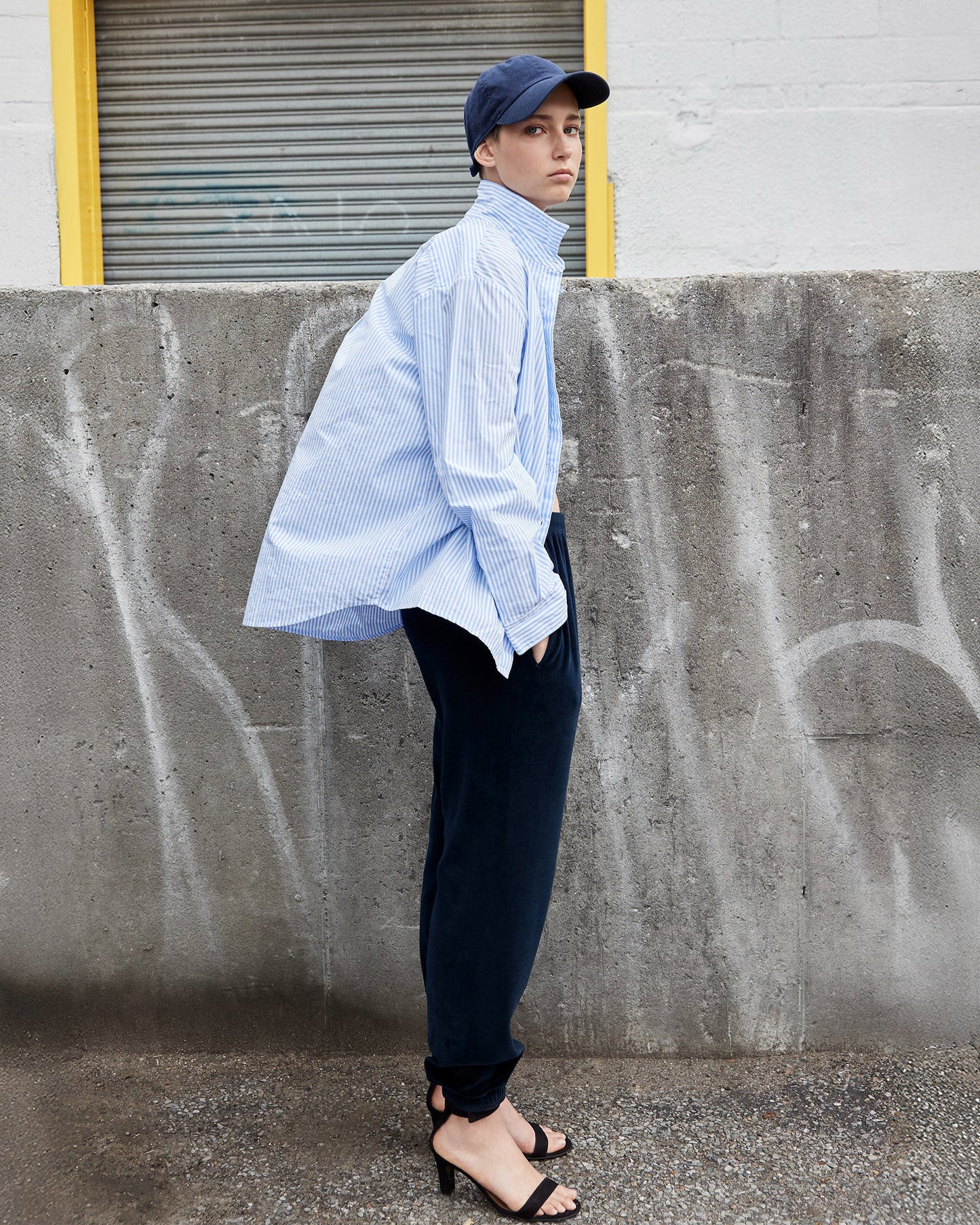 The Hutton Oversized Shirt - White/Sky