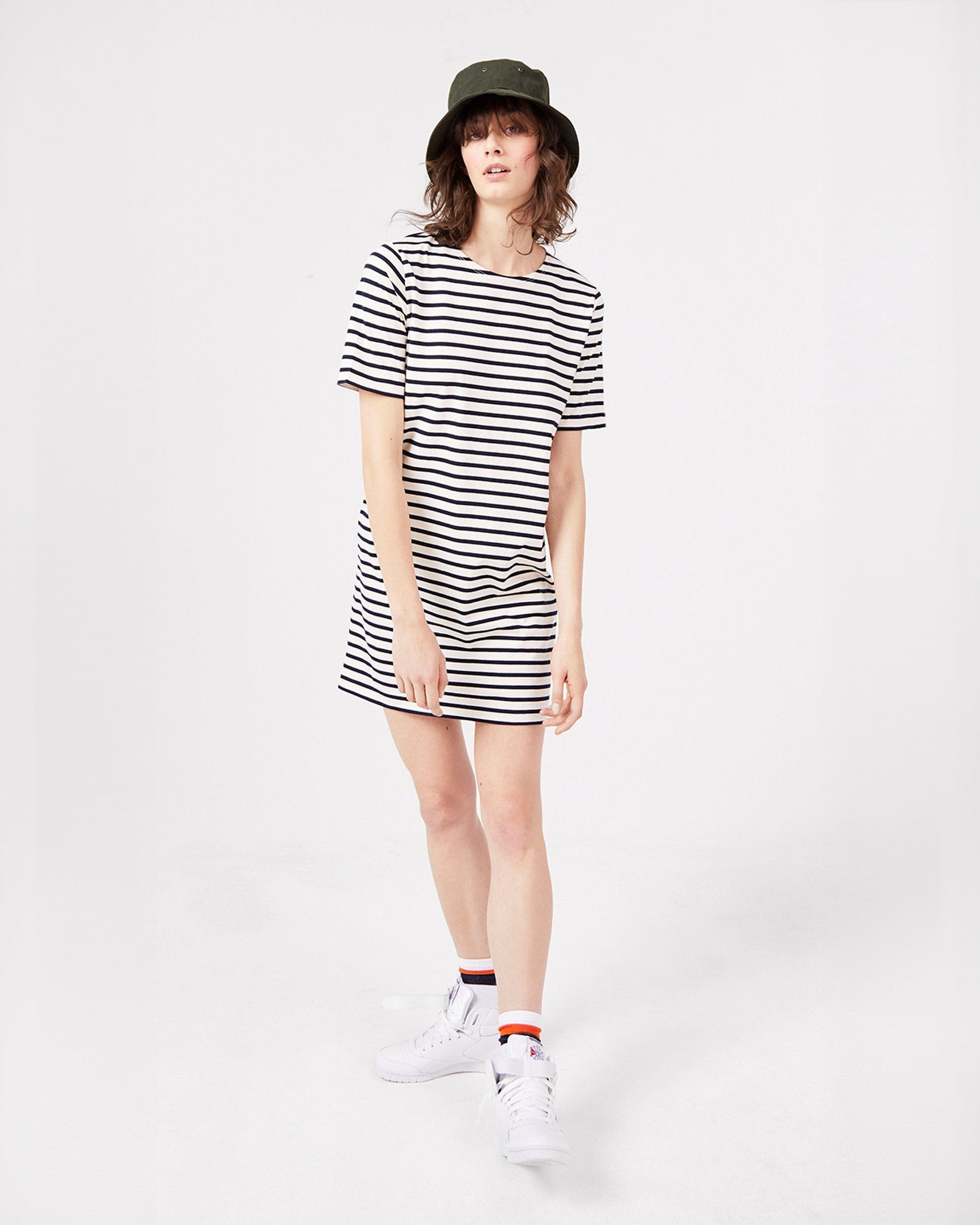 The Tee Dress - Cream/Navy