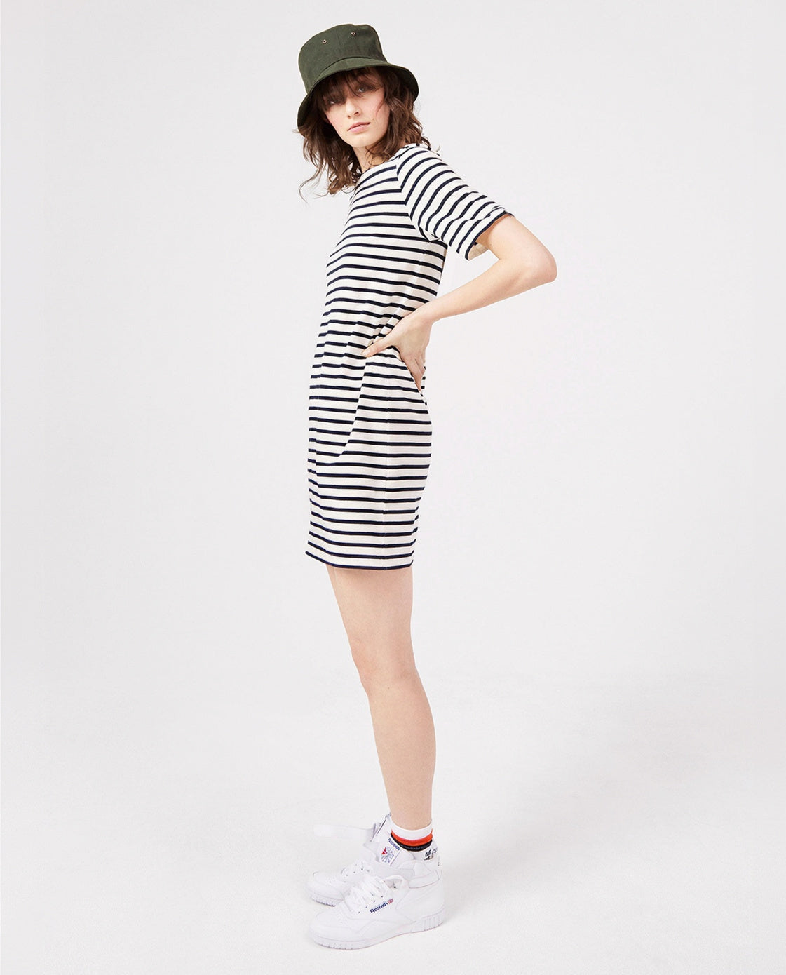 The Tee Dress - Cream/Navy