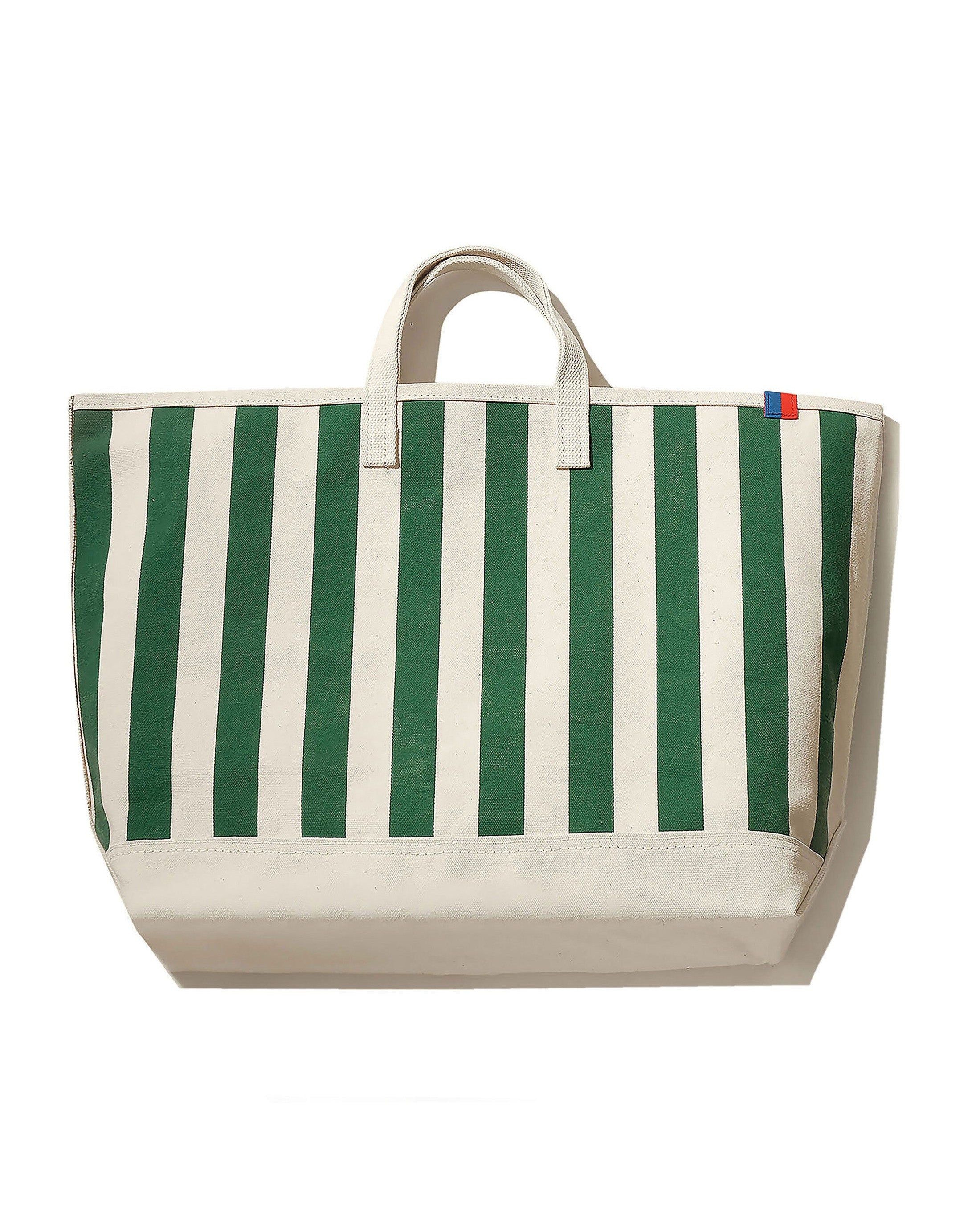 The All Over Striped Tote - Canvas/Green