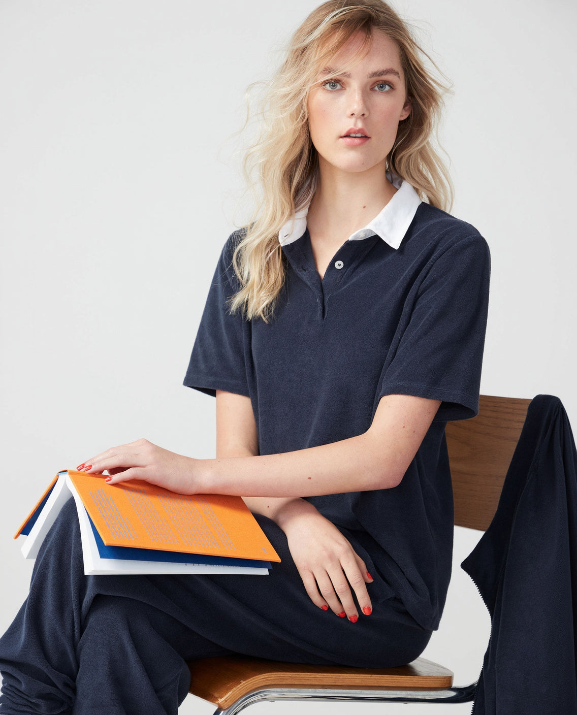 The Women's Terry Polo - Navy