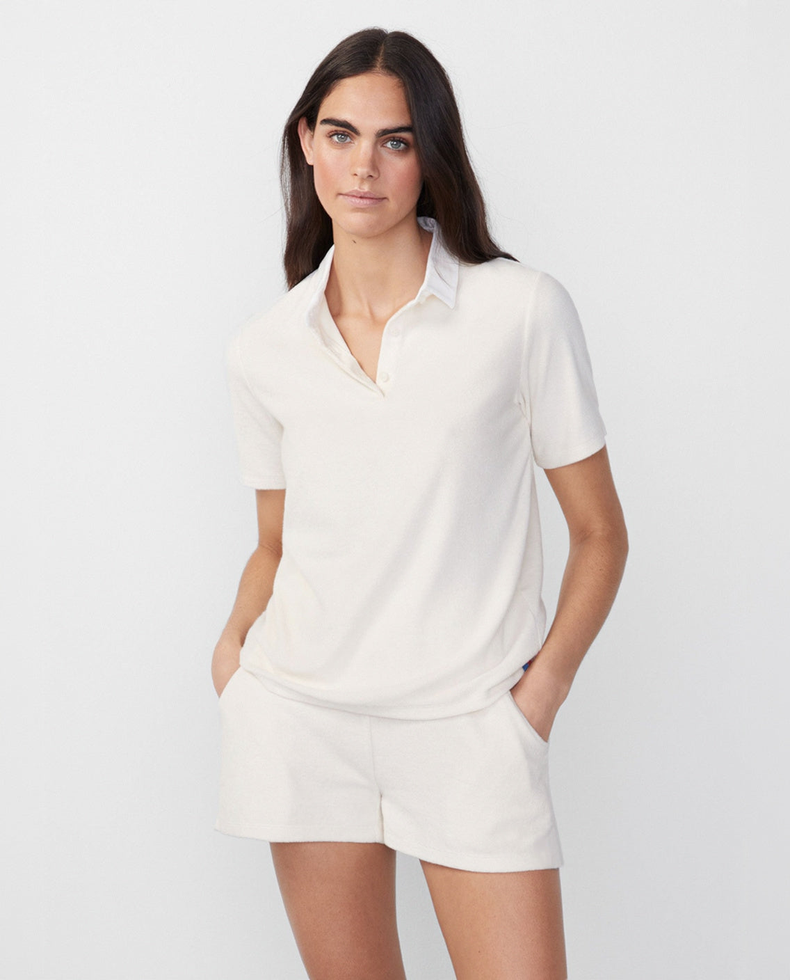 The Women's Terry Polo - Cream