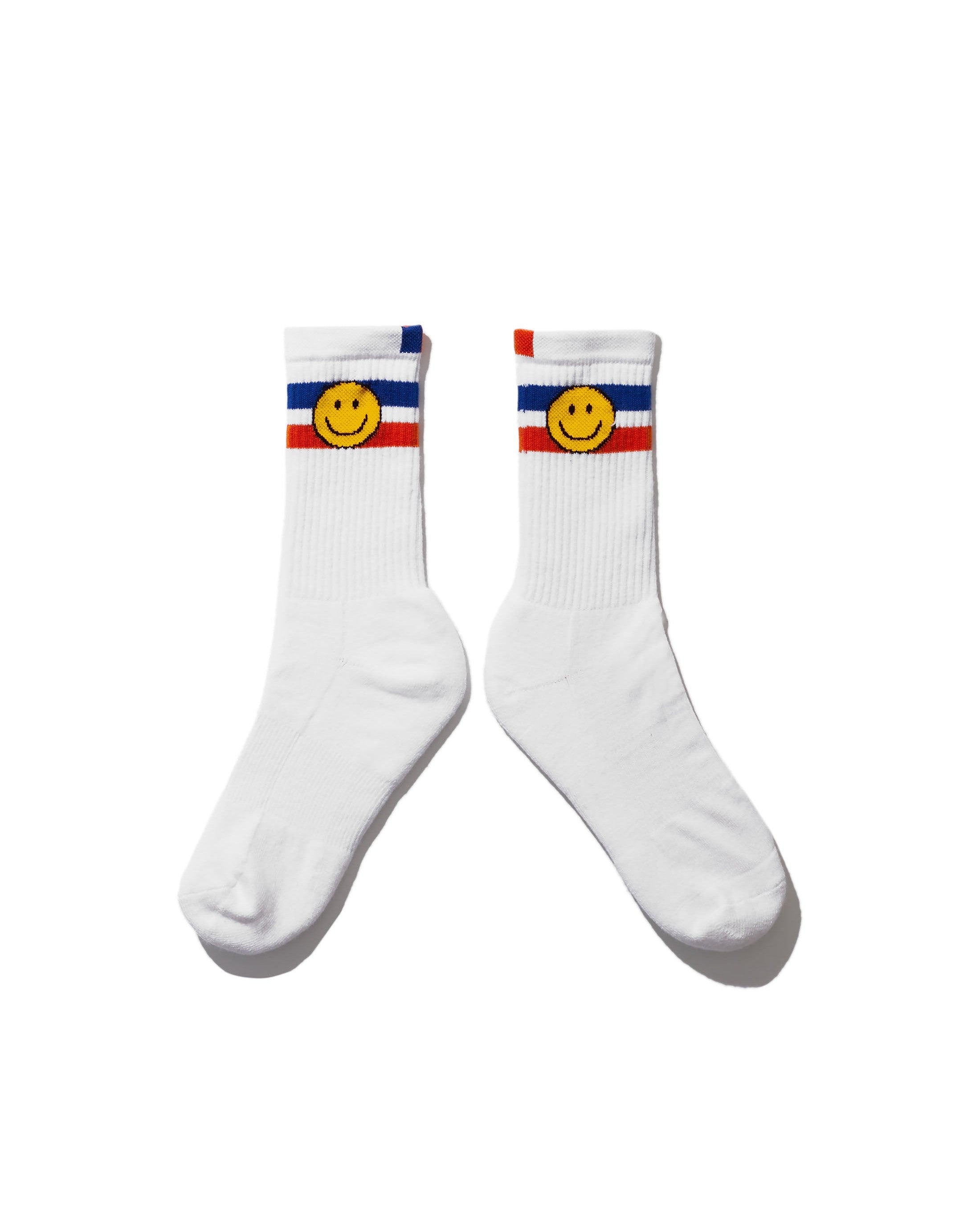 The Women's Ribbed Smile Sock - White