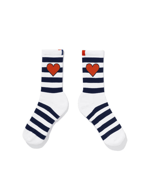 The Women's Heart Rugby Sock - White/Navy