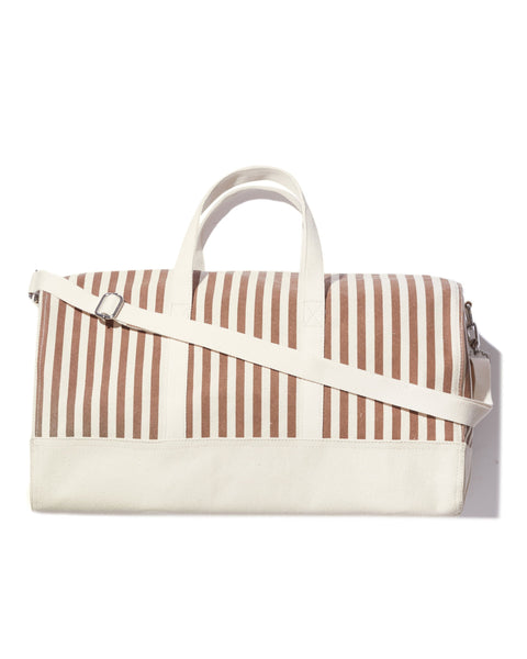 The All Over Striped Duffle Bag - Sand/Canvas Mini Stripe