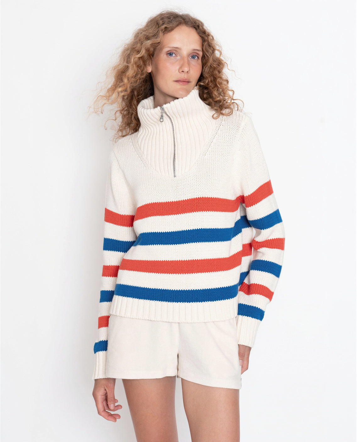 The Matey - Cream/True Blue/Poppy