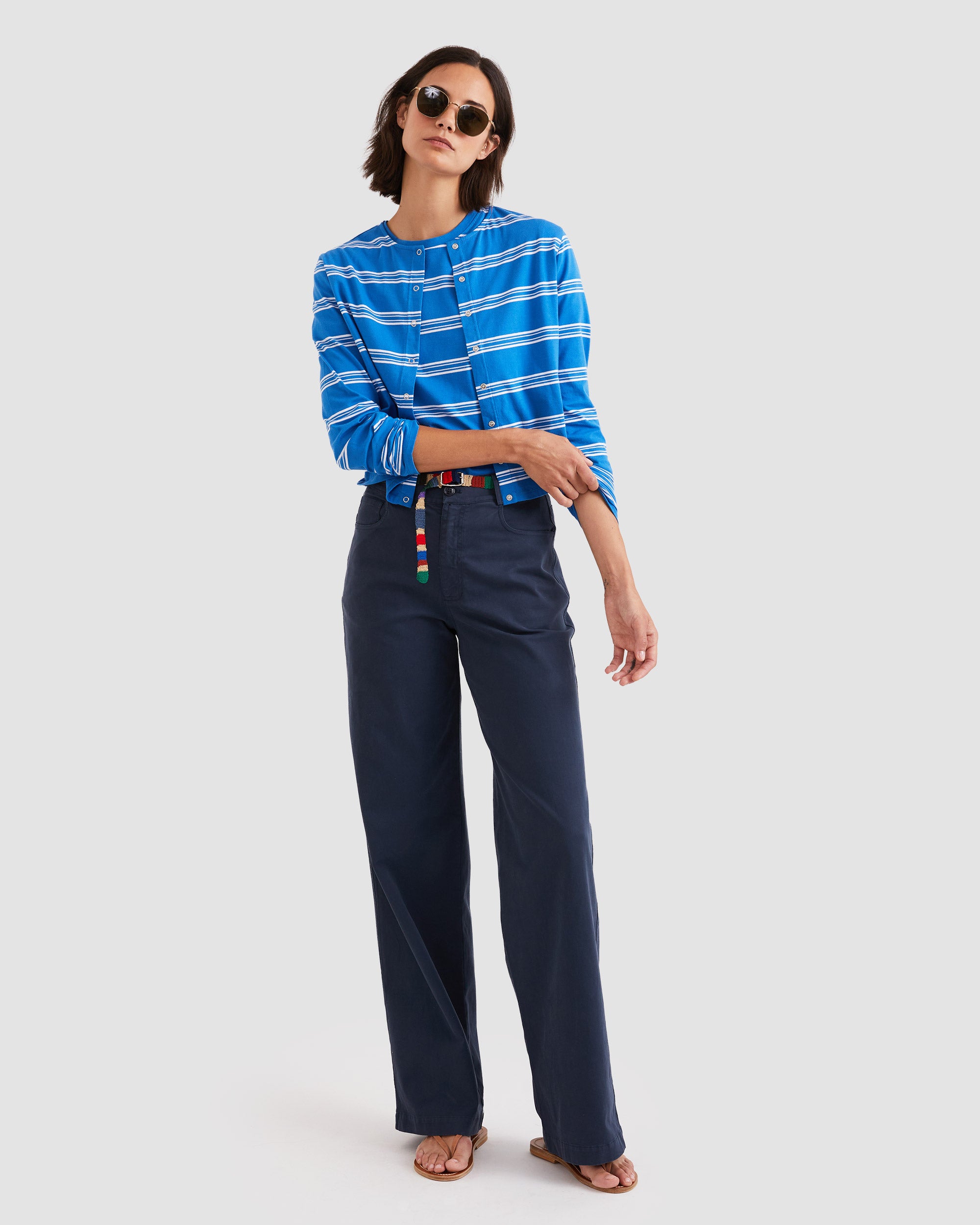 The Carmen - Royal/White Mixed Stripe