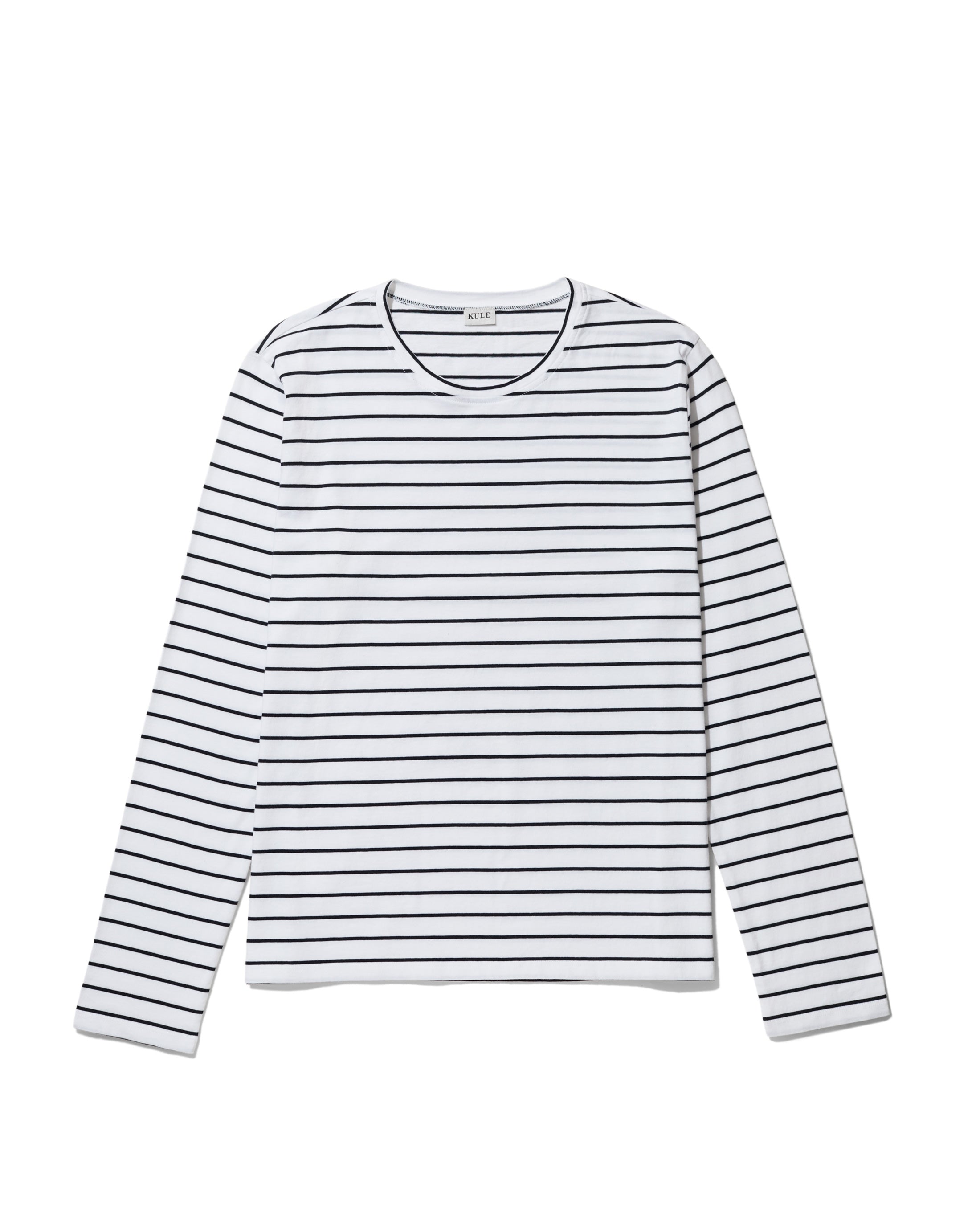 The Modern Long - White/Navy Pinstripe