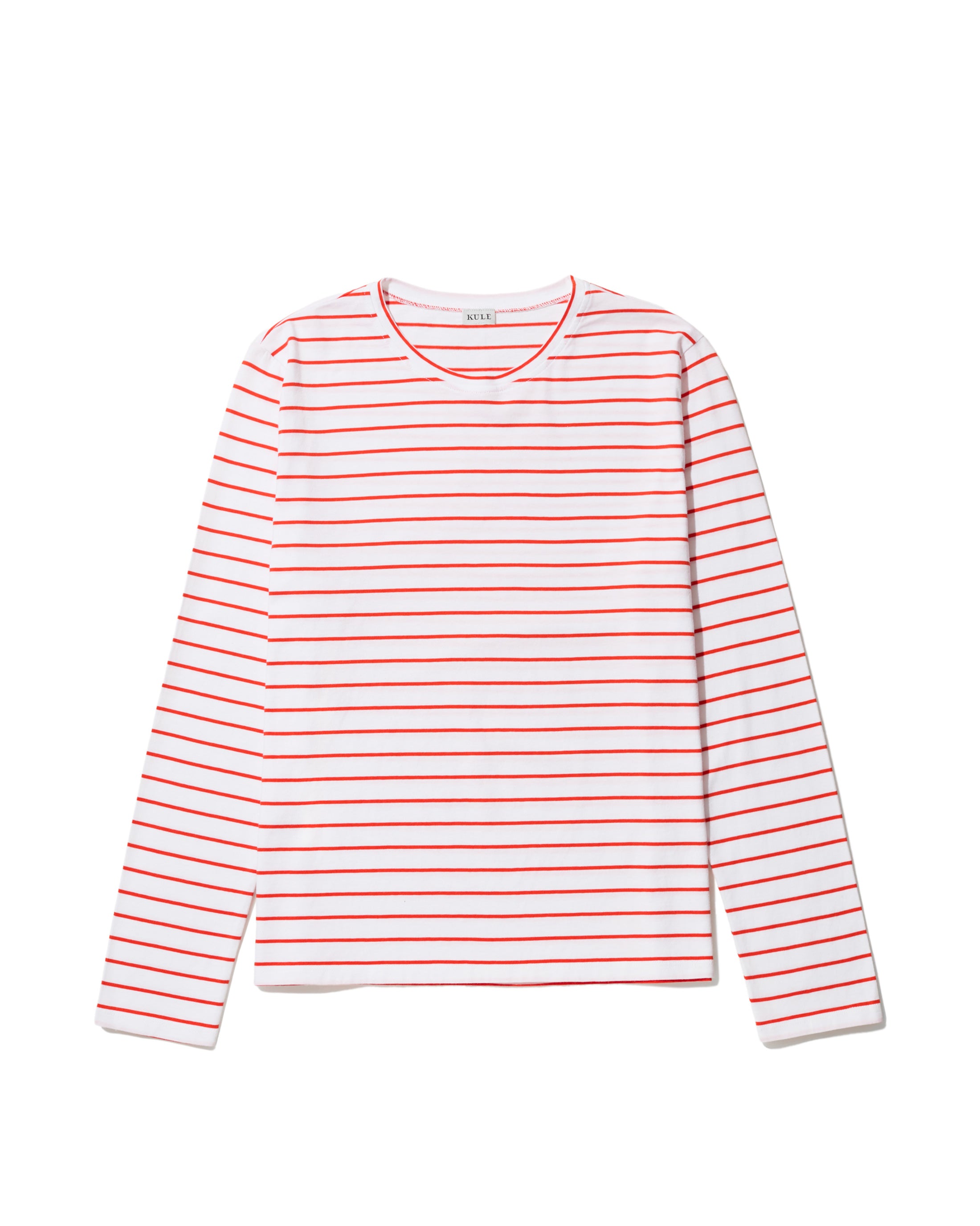 The Modern Long - White/Poppy Pinstripe