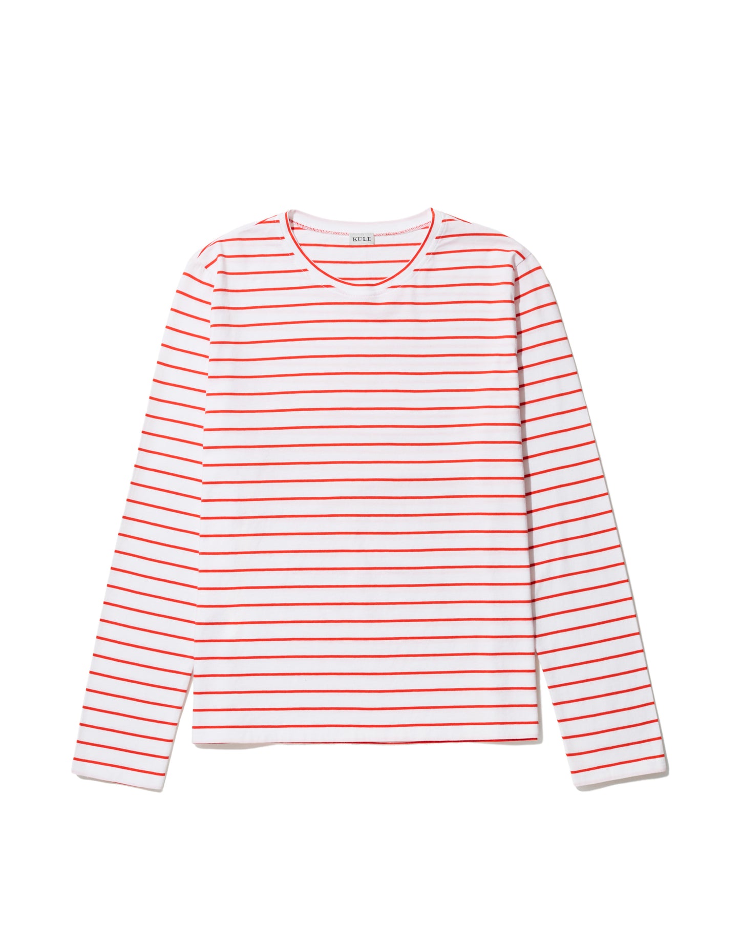 The Modern Long - White/Poppy Pinstripe