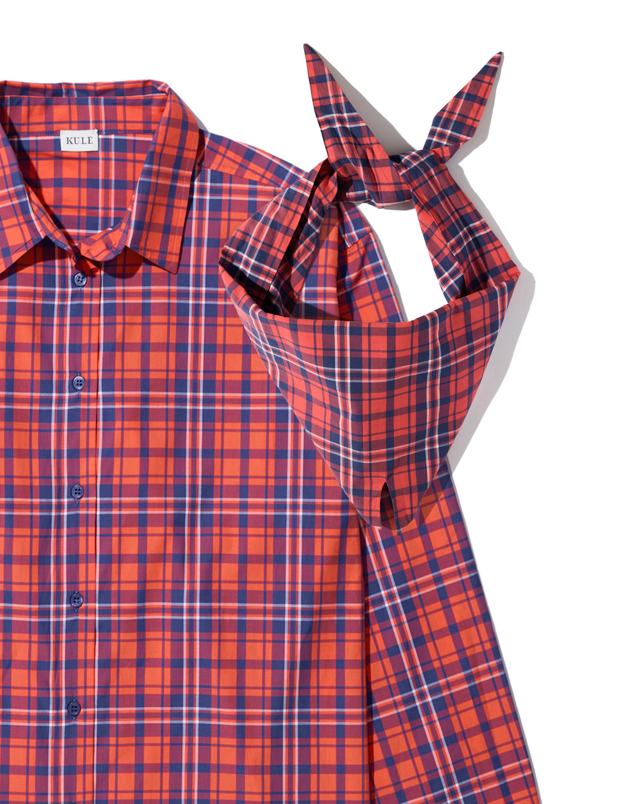 The Shellona - Poppy/Navy Plaid