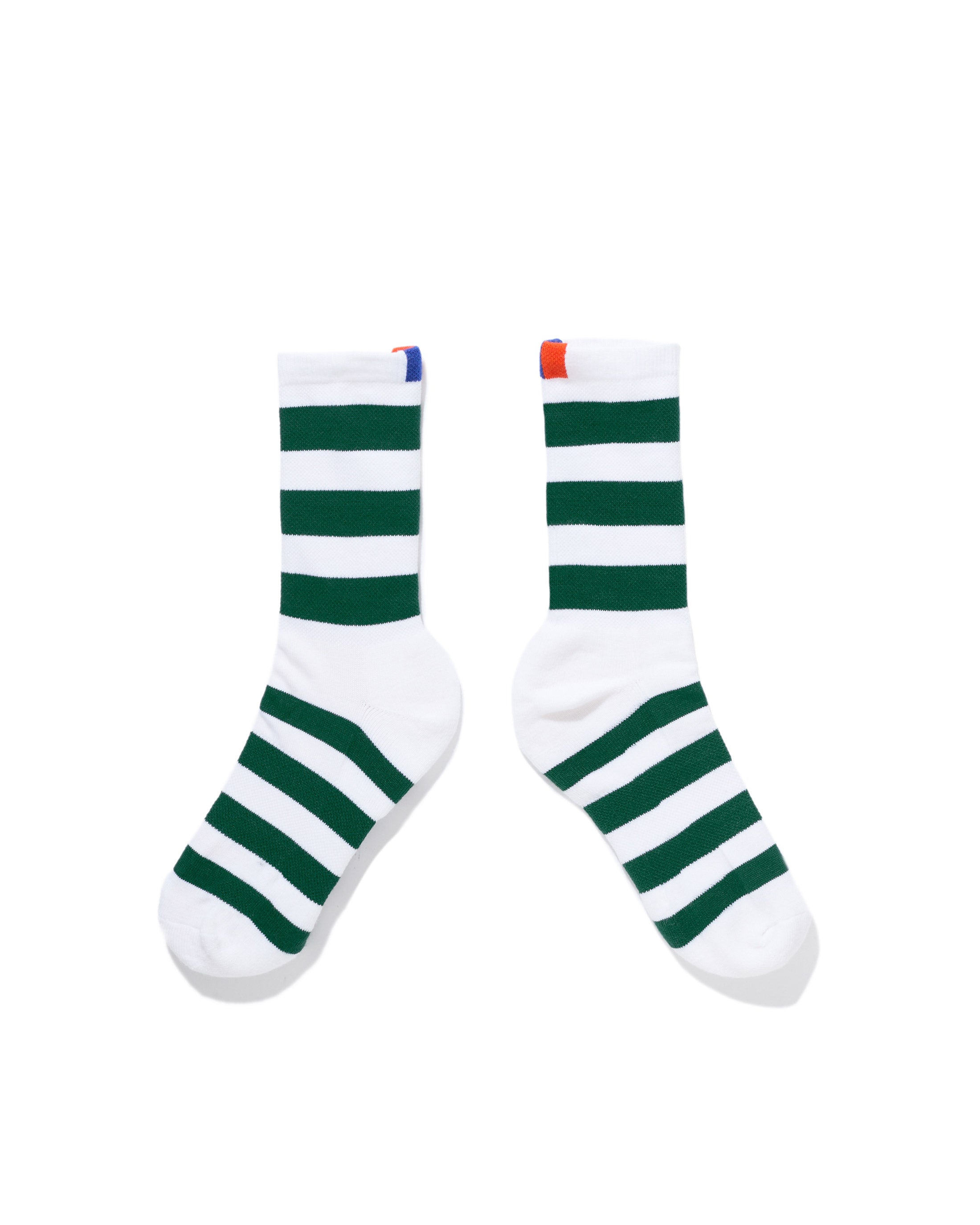 The Women's Striped Sock - White/Green