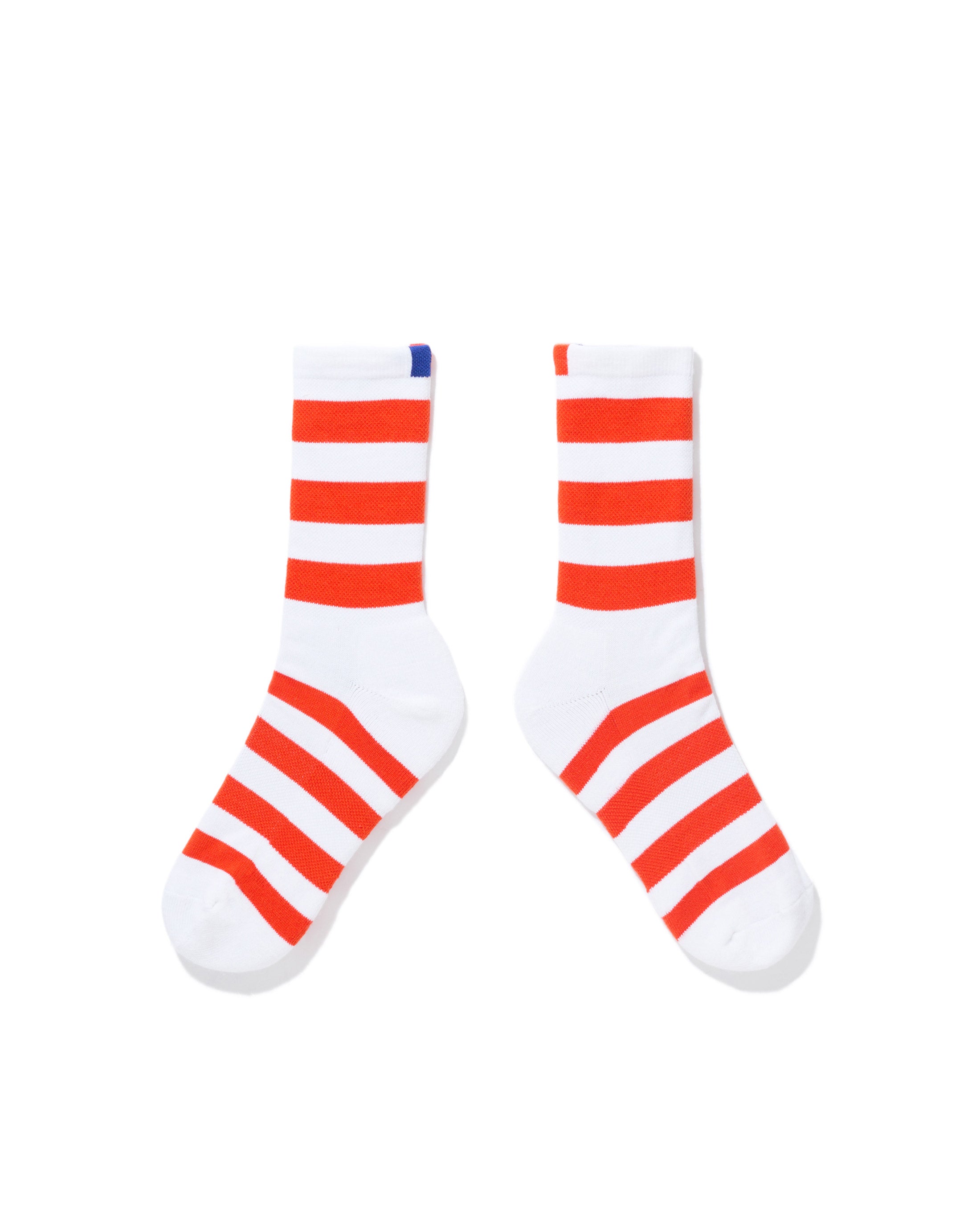 The Women's Striped Sock - White/Poppy