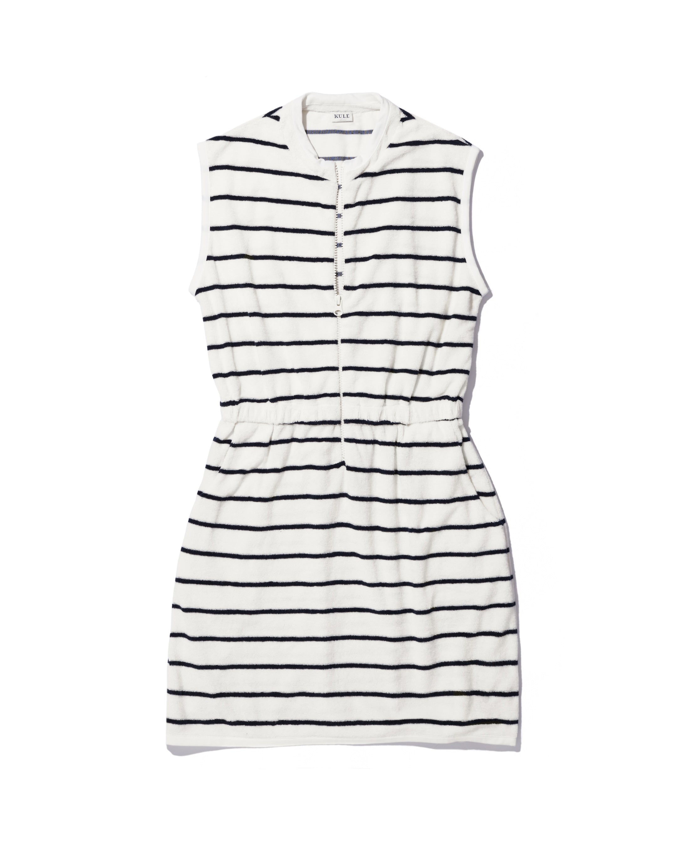The Terry Dress - Cream/Navy