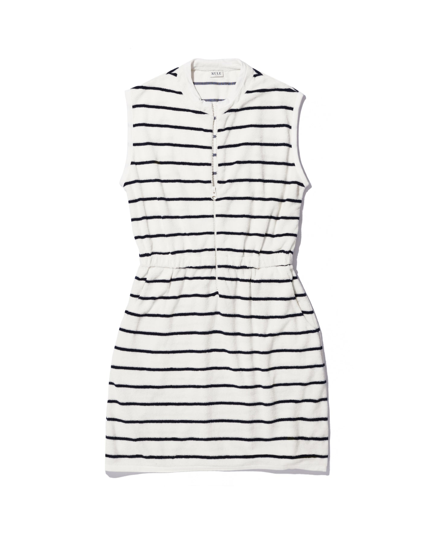 The Terry Dress - Cream/Navy