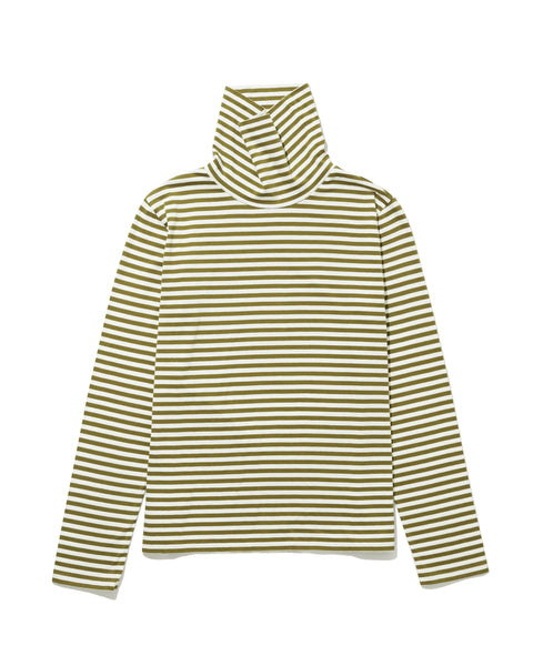 The Turtleneck - Olive/Cream Ministripe