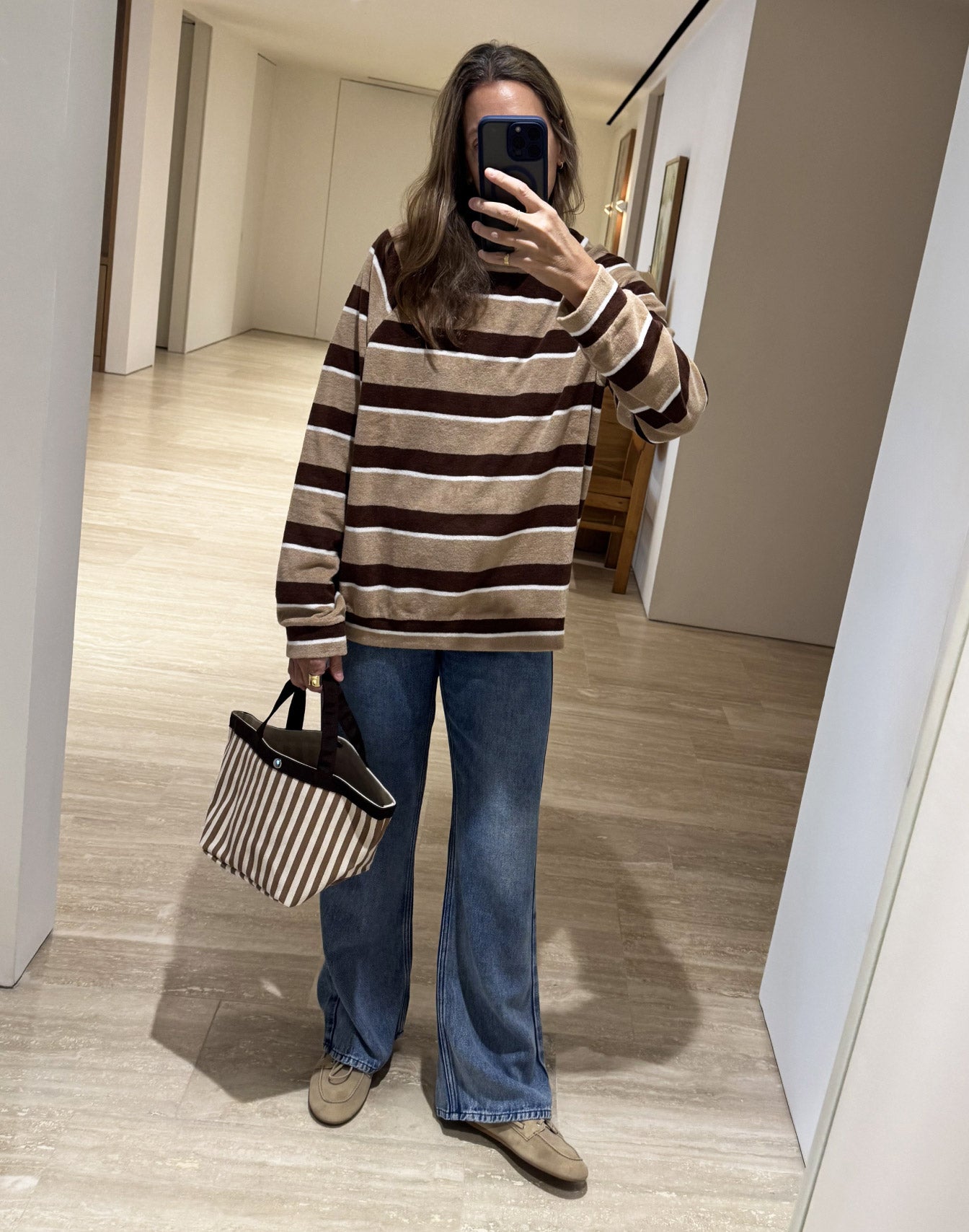 Nikki Kule in Miami wearing The Terry Franny - Khaki/Brown