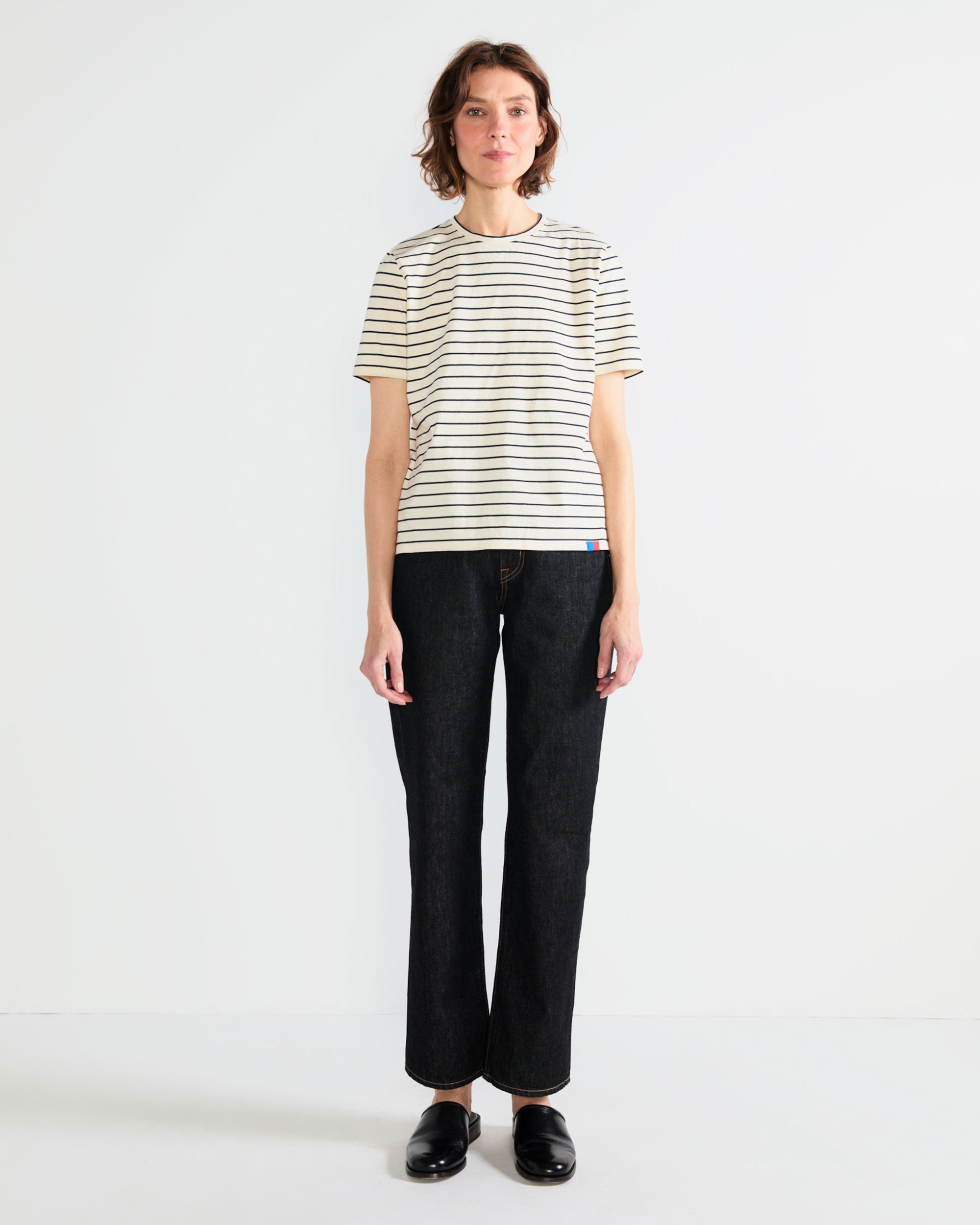 The Modern - Cream/Navy Pinstripe