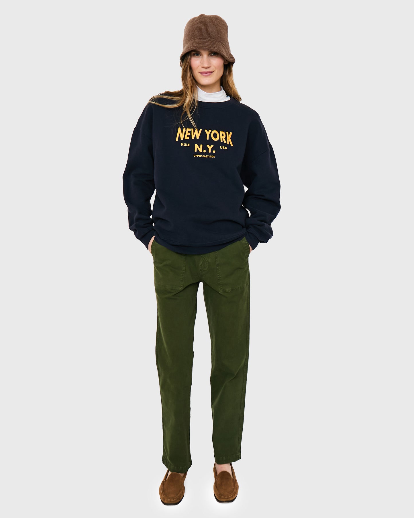 The Oversized New York NY Sweatshirt - Navy