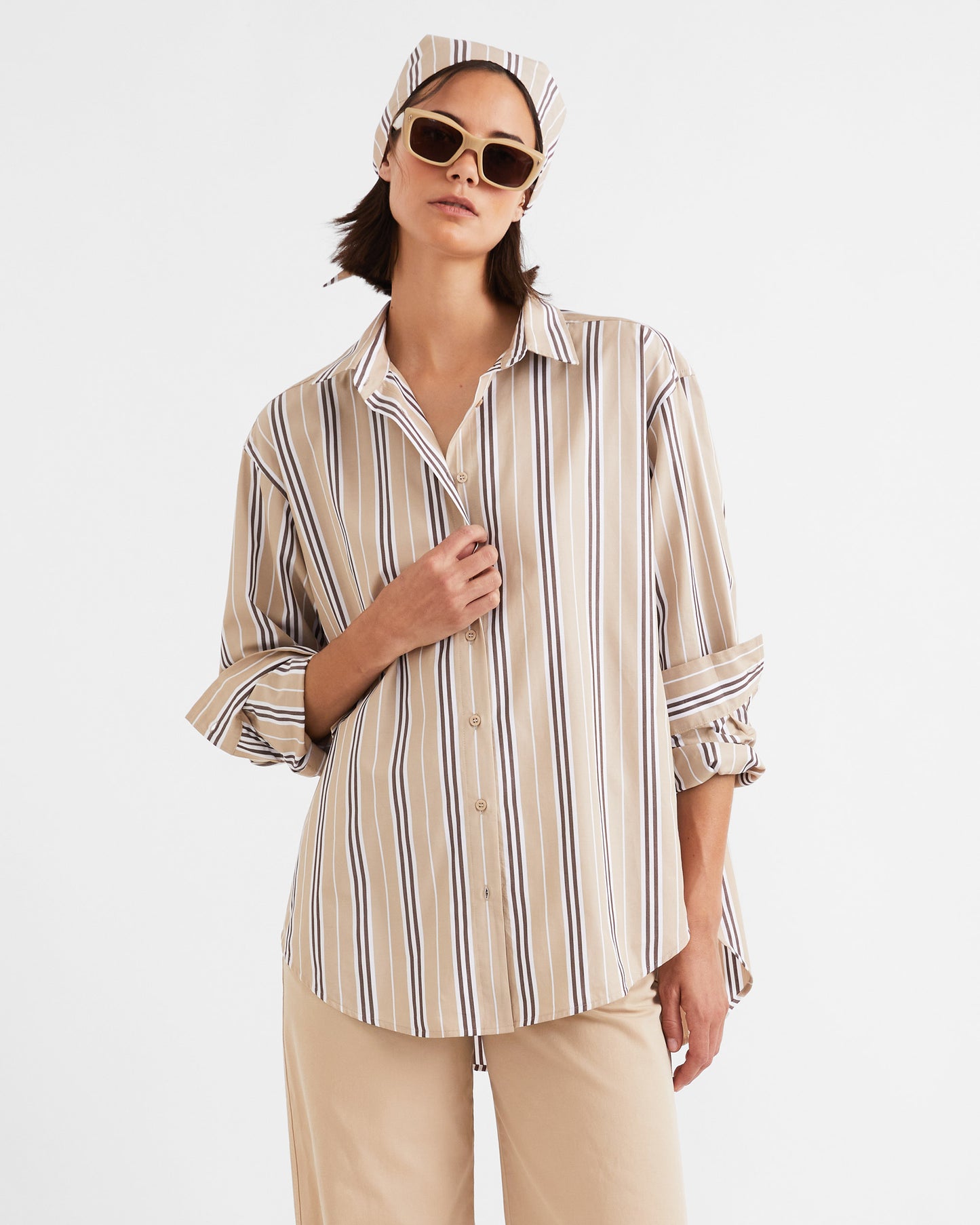 The Shellona - Khaki/Brown/White