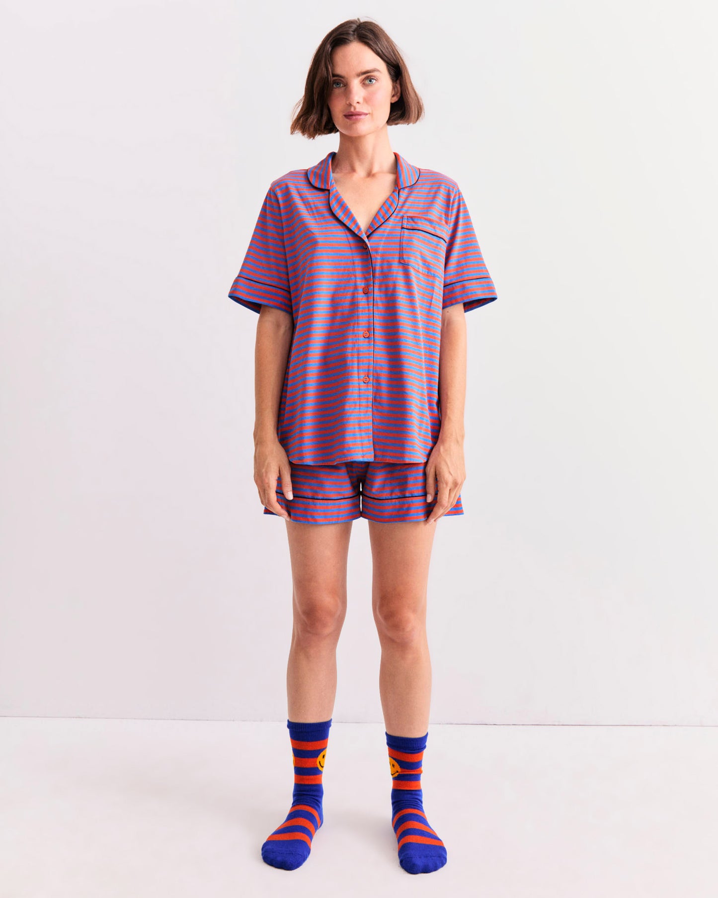 The Short PJ Set - Poppy/Royal
