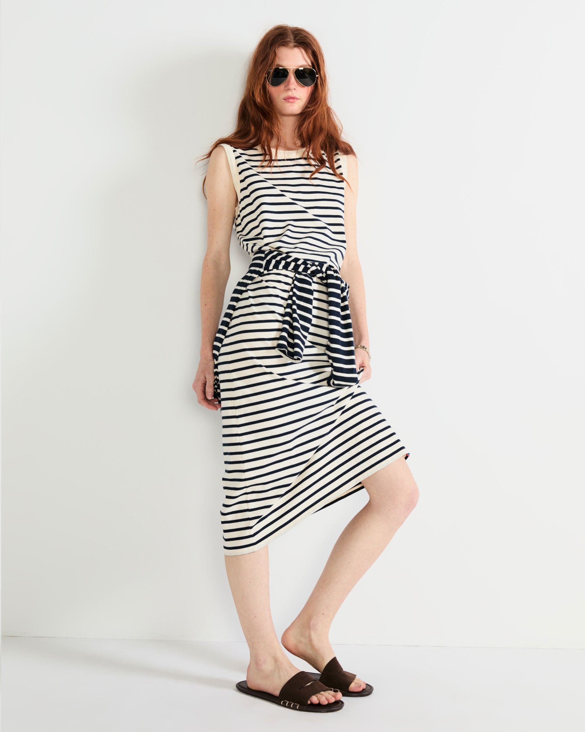The Tank Dress - Cream/Navy