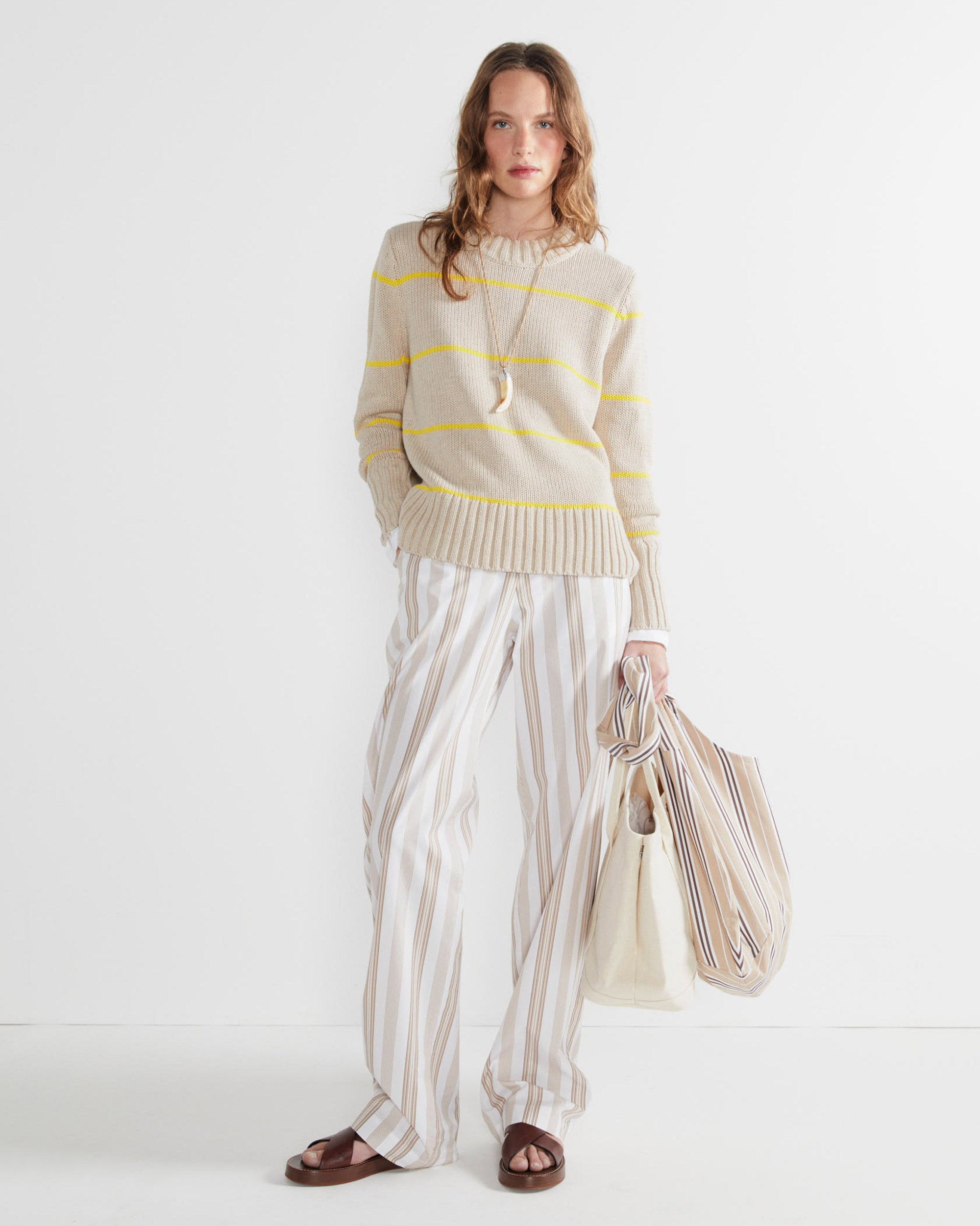 The Tatum - Khaki/Yellow Ministripe