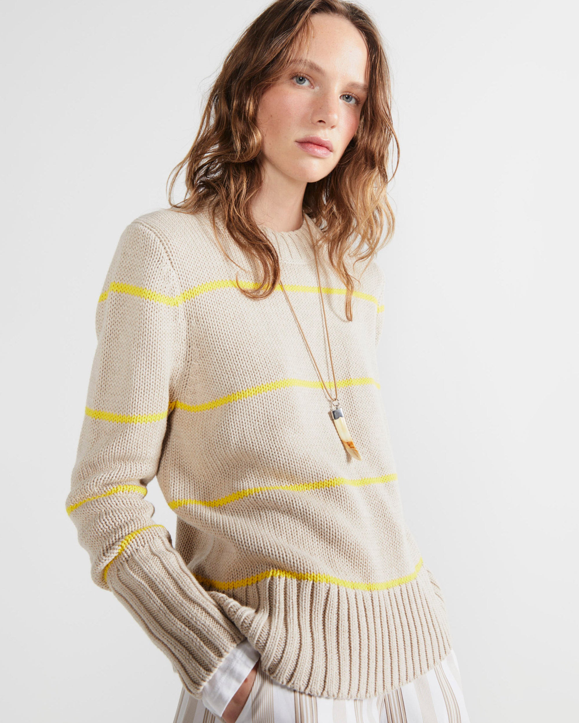 The Tatum - Khaki/Yellow Ministripe