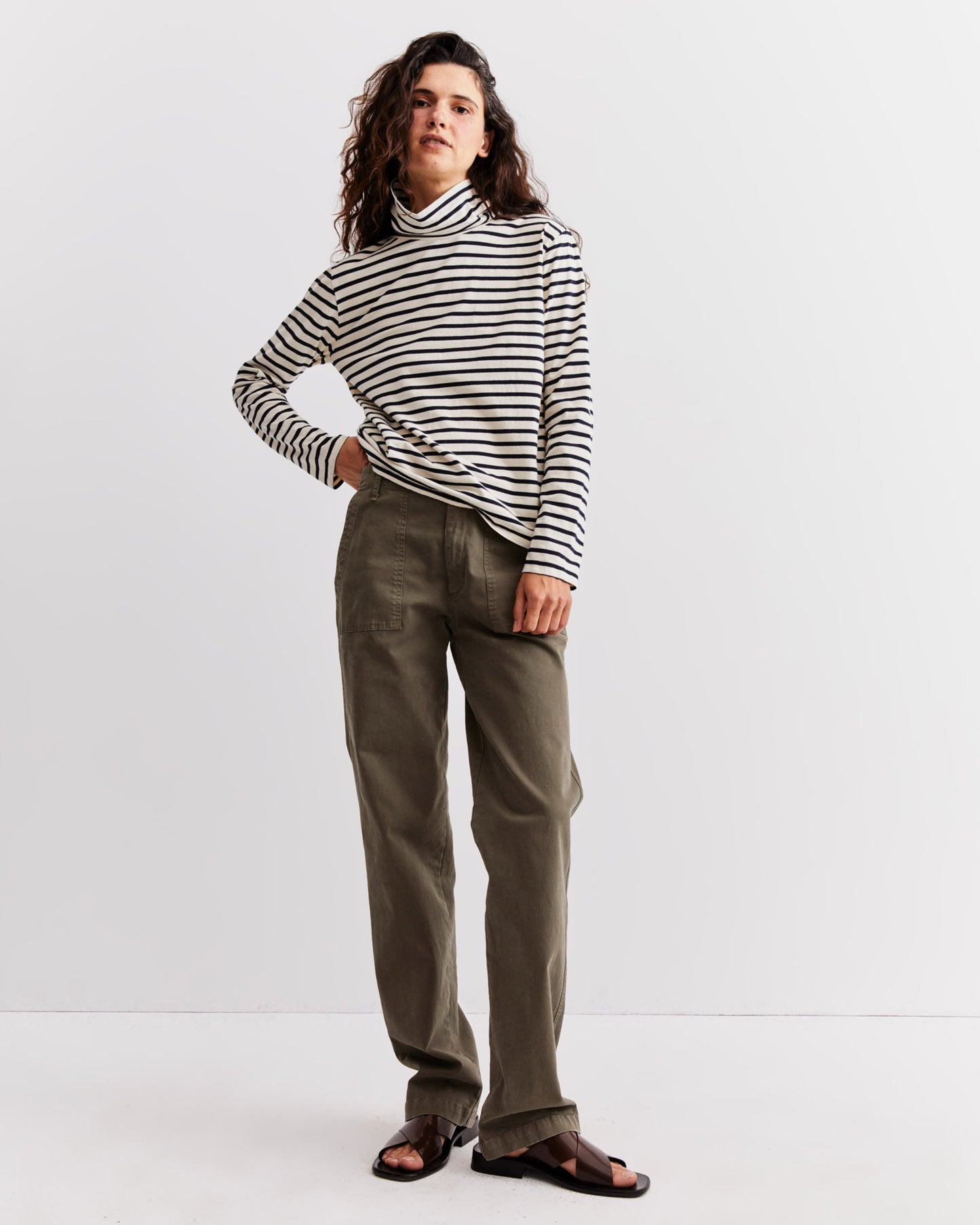 The Turtleneck - Cream/Navy